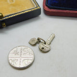 Sterling Silver Key to my Heart Charm Pendant Vintage c1970