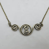 Sterling Silver Art Nouveau Style Swirl Pattern Necklace Antique c1970