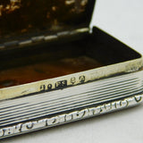 William IV Sterling Silver & Red Agate Snuff Box Antique 1836 Birmingham