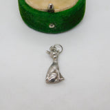 Sterling Silver Siamese Cat Charm Pendant Vintage c1970