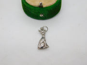 Sterling Silver Siamese Cat Charm Pendant Vintage c1970