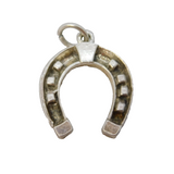 Sterling Silver Lucky Horseshoe Charm Pendant Vintage c1970