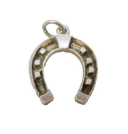 Sterling Silver Lucky Horseshoe Charm Pendant Vintage c1970
