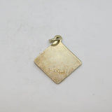 Sterling Silver Offset Square St Christopher Travel Charm Pendant Vintage c1970s