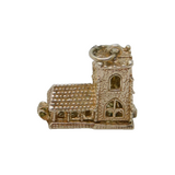 Sterling Silver Opening Church With Wedding Inside Charm Pendant Vintage c1970s