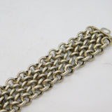 19th Century Silver Plated Chainmail Style Watch Chain Clip Antique c1880s