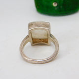 Sterling Silver & Moonstone Set Signet Ring Vintage c1970