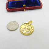 Silver Gilt Tree of Life Charm Pendant Vintage c1970