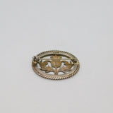 Scottish Sterling Silver Cutwork Thistle Symbol Brooch Pin Modern 1989 Edinburgh