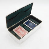 Sterling Silver Mounted Large Bridge Cards Box Antique 1928 Birmingham