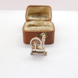 Sterling Silver Spinning Wheel Sewing Charm Pendant Vintage c1970