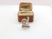 Sterling Silver Spinning Wheel Sewing Charm Pendant Vintage c1970