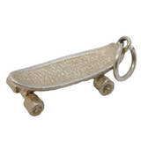 Sterling Silver Skateboard Charm Pendant Vintage c1970