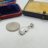 Sterling Silver Classic Violin Charm Pendant Vintage c1970