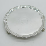 George III Sterling Silver Salver Tray Antique 1771 London, Ebenezer Coker