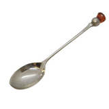 Sterling Silver & Citrine Set Scottish Thistle Teaspoon Antique 1962 Birmingham