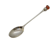 Sterling Silver & Citrine Set Scottish Thistle Teaspoon Antique 1962 Birmingham