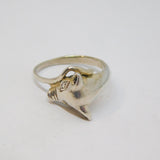 Sterling Silver Novelty Pig Wrap-around Band Ring Vintage c1970 Size P