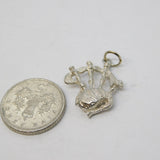 Sterling Silver Scottish Bagpipes Charm Pendant Vintage c1970