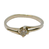 Sterling Silver Spinel Solitaire Engagement Band Ring Vintage c1970 Size P