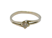 Sterling Silver Spinel Solitaire Engagement Band Ring Vintage c1970 Size P