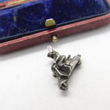 Sterling Silver Italian Vespa Rider Charm Pendant Vintage c1970