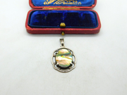 Sterling Silver & Abalone Shell Shimmering Drop Pendant Vintage c1970