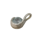 Sterling Silver Topaz Drop Charm Pendant Vintage c1970