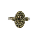 Sterling Silver Marcasite Set Oval Art Deco Dress Ring Antique c1930 Size L