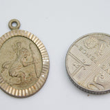 Sterling Silver St Christopher Oval Charm Pendant Vintage c1970