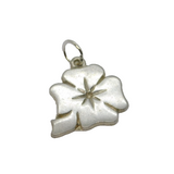 Sterling Silver Diamond Set Lucky Clover Charm Pendant Vintage c1970