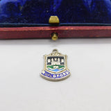 Sterling Silver and Enamel Travel Shield 'Guildford' Charm Vintage c1970