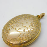 Victorian Gold Plated Floral Pattern Sweetheart Locket Antique c1880s