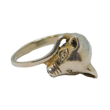 Sterling Silver Novelty Pig Wrap-around Band Ring Vintage c1970 Size P