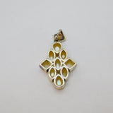 Sterling Silver Charm Mother Of Pearl Mixed Shapes Drop Pendant Modern c1990s