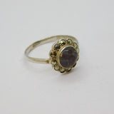 Sterling Silver Blue John & Marcasite Dress Band Ring Antique c1930 Size P
