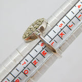 Sterling Silver Marcasite Set Oval Art Deco Dress Ring Antique c1930 Size L