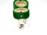 Sterling Silver Open Planished Wide Crossover Ring Vintage c1970 Size P 1/2