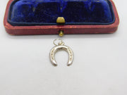 Sterling Silver Good Luck Horseshoe Charm Pendant Vintage c1970