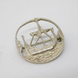 Robert Allison Scottish Sterling Silver Ship Brooch Vintage 1960 Edinburgh