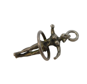 Sterling Silver Hula Hoop Dancer Charm Pendant Vintage c1970