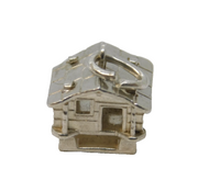 Sterling Silver Skiing Chalet Charm Pendant Vintage c1970