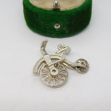 Sterling Silver Pennyfarthing Bicycle Charm Pendant Vintage c1970