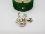 Sterling Silver Pennyfarthing Bicycle Charm Pendant Vintage c1970
