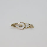 Sterling Silver Faceted Garnet Set Art Deco Style Brooch Pin Vintage c1970