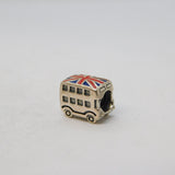 Sterling Silver Enamel London Bus Charm Pendant Vintage c1970s