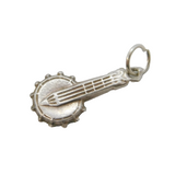 Sterling Silver Banjo Guitar Charm Pendant Vintage c1970s
