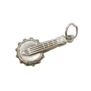 Sterling Silver Banjo Guitar Charm Pendant Vintage c1970s