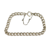 Sterling Silver Curb Link Chain Bracelet Vintage c1970s