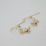 Pair of Sterling Silver Cancer Horoscope Symbol Crab Drop Earrings Modern c1990